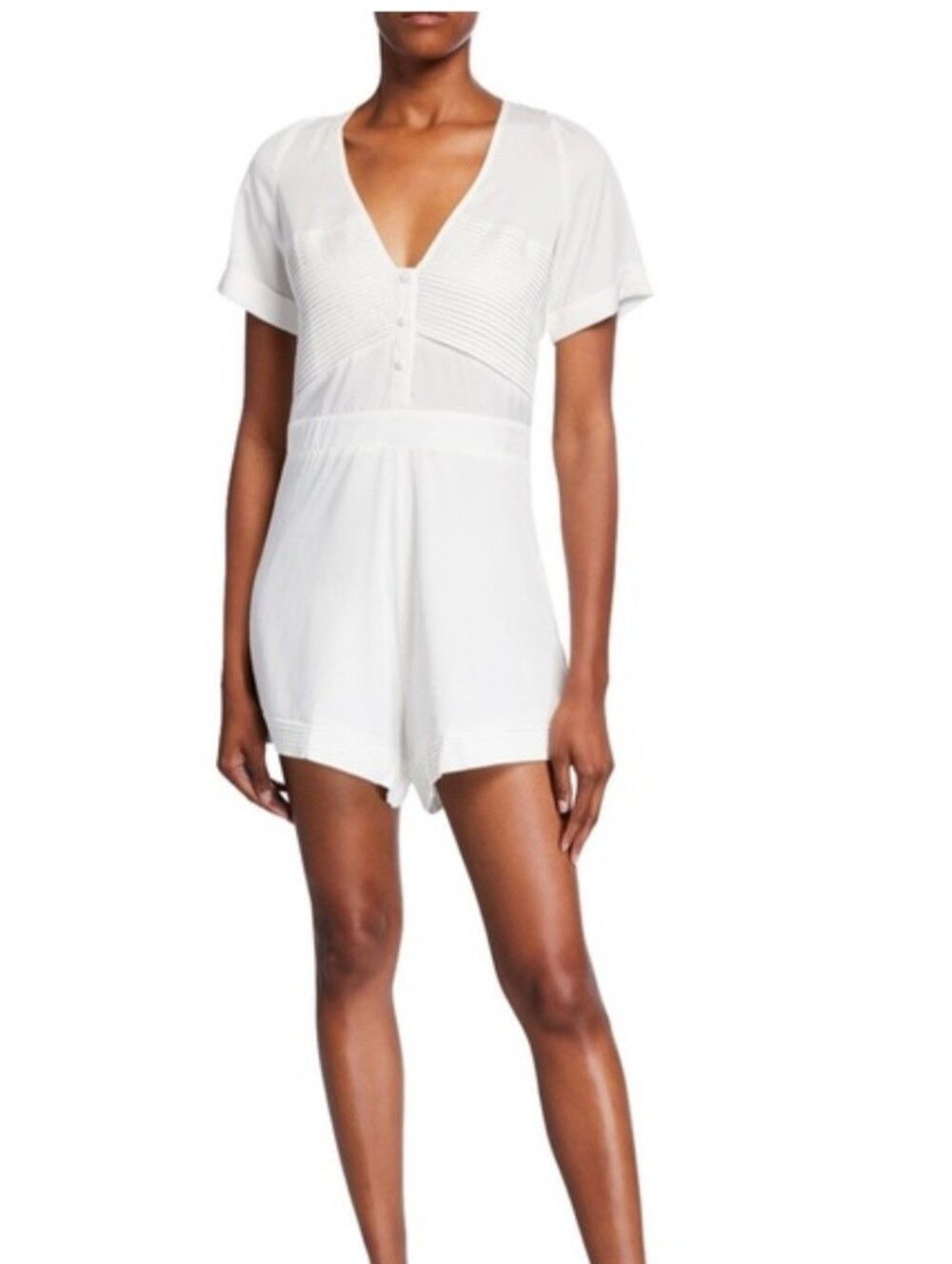 Anthropologie sancia the luella playsuit white romper size M NWT